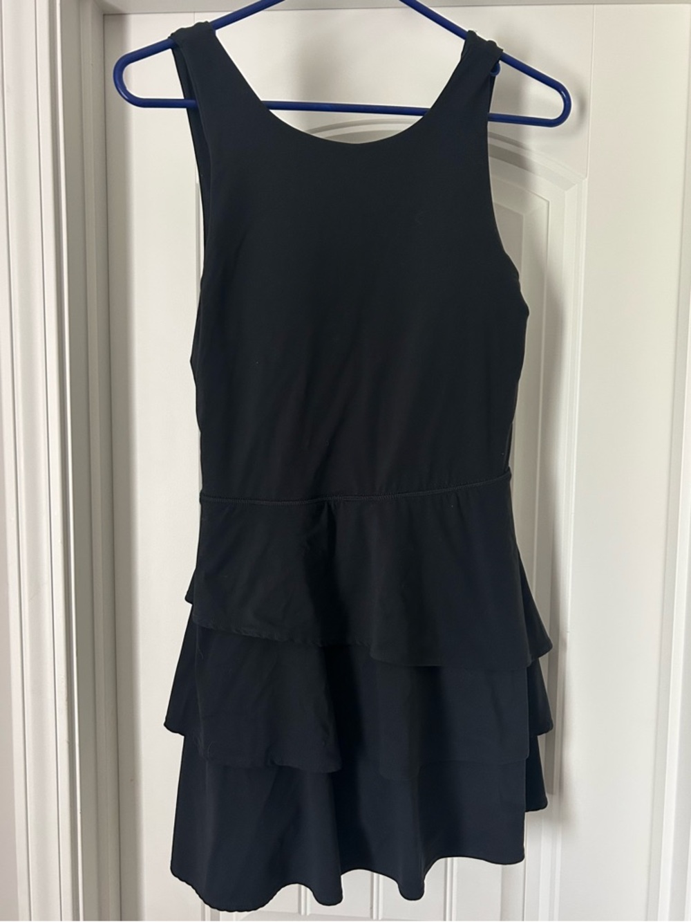 Black Tiered Sleeveless athletic dress